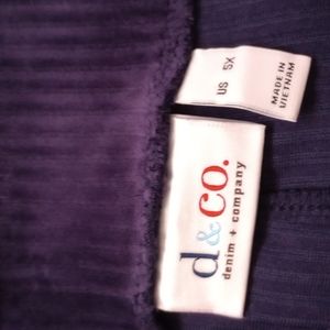 Navy 5x Denim & Co Regular Smooth Waist Knit Long Pants